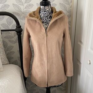 Weatherproof Garment Company faux shearling hooded walking coat